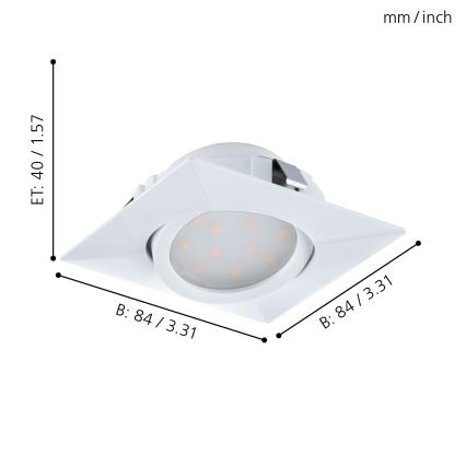 Eglo - НАБІР 3x Світлодіодний підвісний стельовий світильник PINEDA 1xLED/4,9W/230V