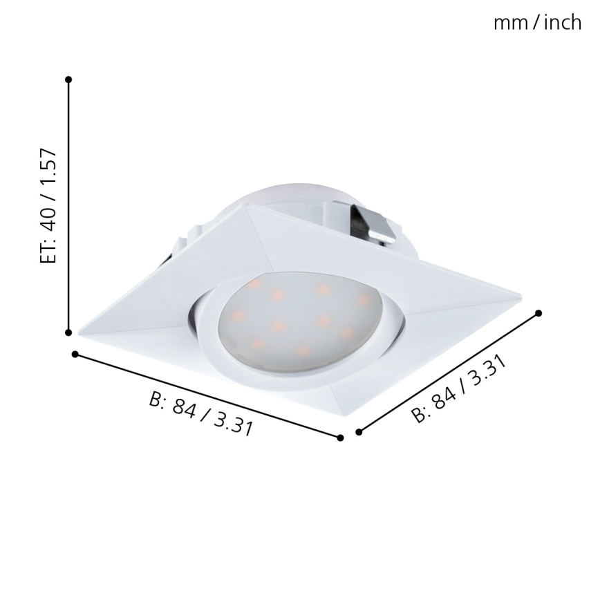 Eglo - НАБІР 3x Світлодіодний підвісний стельовий світильник PINEDA 1xLED/4,9W/230V