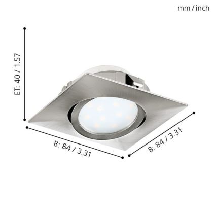 Eglo - НАБОР 3x Светодиодный подвесной потолочный светильник PINEDA 1xLED/4,9W/230V