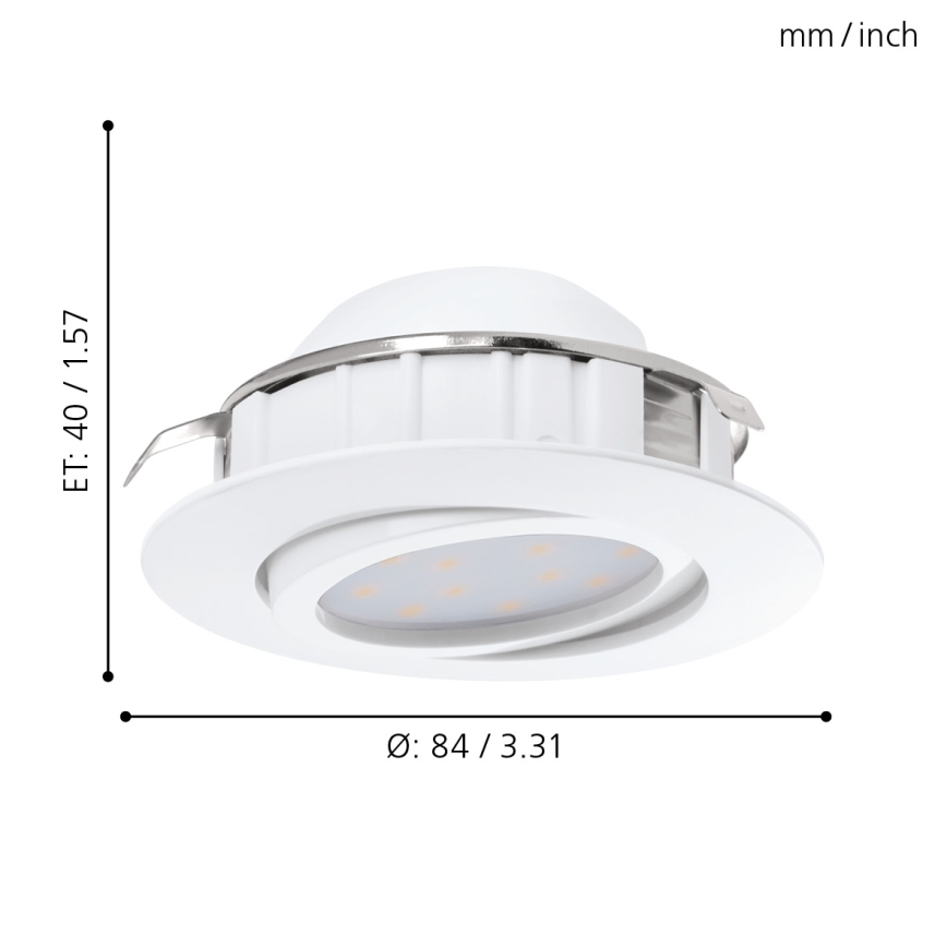 Eglo - Комплект з 3 затемнюваних вбудованих світильників PINEDA LED/5,5W/230V
