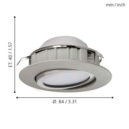 Eglo - Набір із 3 світлодіодних вбудованих світильників PINEDA LED/6W/230V