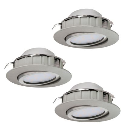 Eglo - Комплект из 3 встраиваемых потолочных светильников PINEDA LED/6Вт/230В