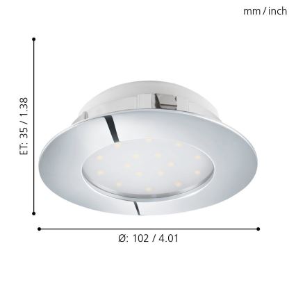 Eglo - Світлодіодний підвісний стельовий світильник 1xLED/12W/230V