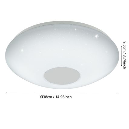 Eglo 95972 - Димований LED стельовий світильник VOLTAGO 2 LED/20W/230V + пульт дистанційного керування