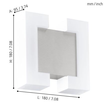 Eglo - Уличный светодиодный настенный светильник 2xLED/4,8W IP44
