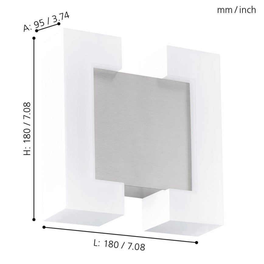 Eglo - Уличный светодиодный настенный светильник 2xLED/4,8W IP44