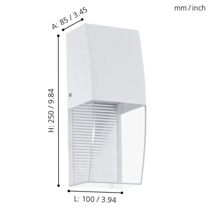 Eglo 95991 - Вуличний світлодіодний настінний світильник SERVOI LED/3,7W IP44