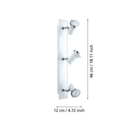 Eglo - Светодиодный точечный светильник для ванной комнаты 3xGU10-LED/3,3W/230V