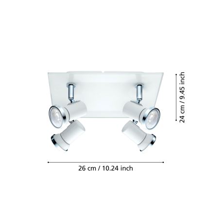 Eglo - Светодиодный светильник для ванной комнаты 4xGU10-LED/3,3W/230V IP44