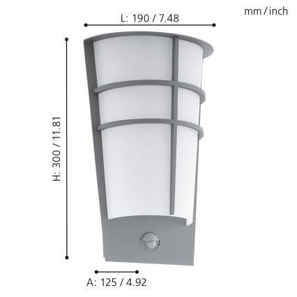 Eglo 96017 - LED зовнішній настінний світильник з датчиком BREGANZO 1 2xLED/2,5Вт IP44