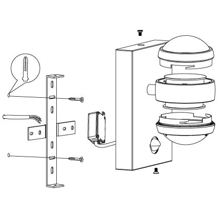Eglo 96019 - LED зовнішній настінний світильник з датчиком SESIMBA 1 2×LED/3,7 Вт IP44