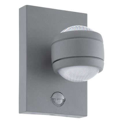 Eglo - Уличный светодиодный настенный светильник с датчиком 2xLED/3,7W IP44