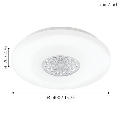 Eglo - Світлодіодний стельовий світильник LED/24W/230V