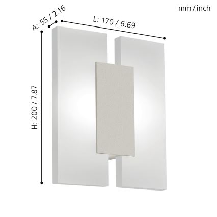 Eglo - Світлодіодний настінний світильник 2xLED/4,5W/230V