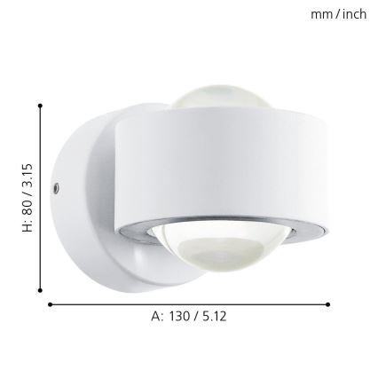 Eglo - Светодиодный настенный светильник 2xLED/2,5W/230V