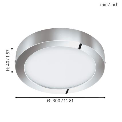 Eglo 96058 - LED-светильник для ванной комнаты FUEVA 1, 22 Вт, 230 В, IP44, диаметр 30 см