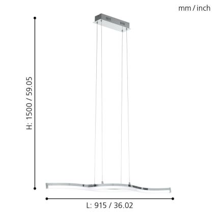 Eglo 96101 - Светодиодная люстра LASANA 2 2xLED/10,5W/230V