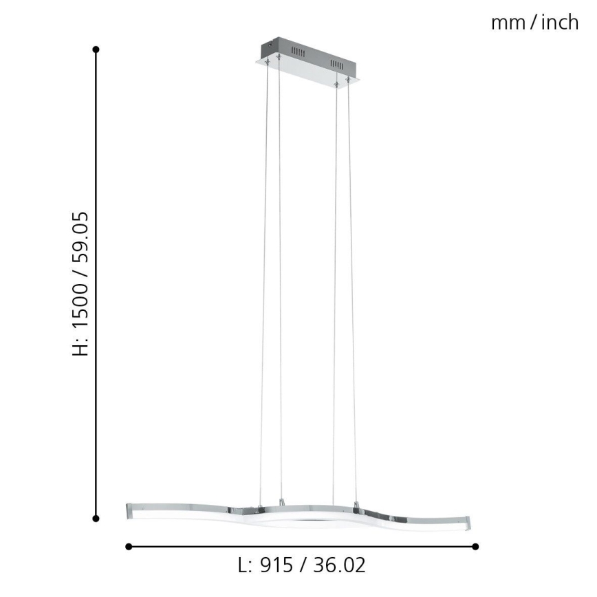 Eglo 96101 - Светодиодная люстра LASANA 2 2xLED/10,5W/230V