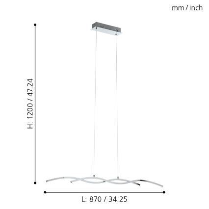 Eglo - Світлодіодна люстра 2xLED/9W/230V