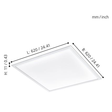 Eglo - Світлодіодна стельова панель LED/40W/230V