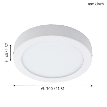 Eglo 96168 - Светодиодный потолочный светильник для ванной комнаты FUEVA 1 LED/22W/230V IP44