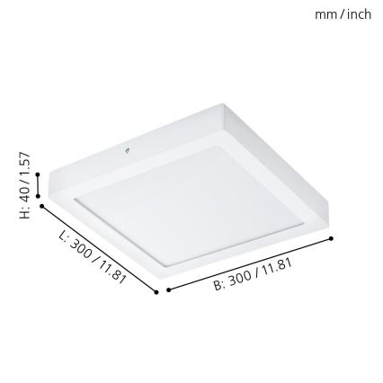 Eglo 96169 - Светодиодный потолочный светильник для ванной комнаты FUEVA 1 LED/22W/230V IP44