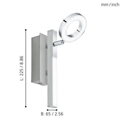 Eglo - Прожектор 1xLED/3,2W + 1xLED/2,2/230V