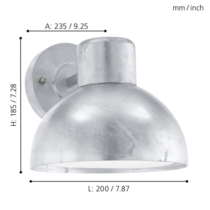Eglo - Наружный настенный светильник 1xE27/60W IP44