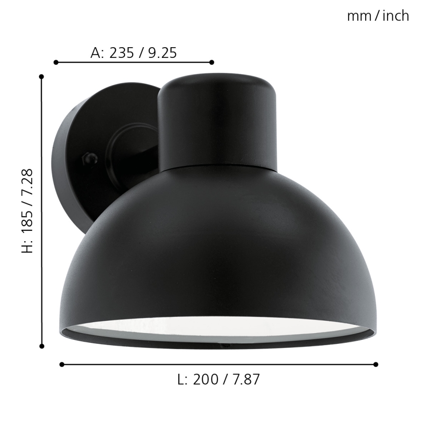 Eglo - Наружный настенный светильник 1xE27/60W IP44
