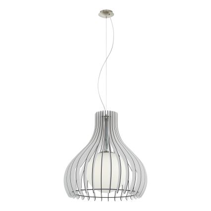 Eglo 96211 - Підвісна люстра на тросі TINDORI 1xE27/60W/230V, діаметр 50 см, біла