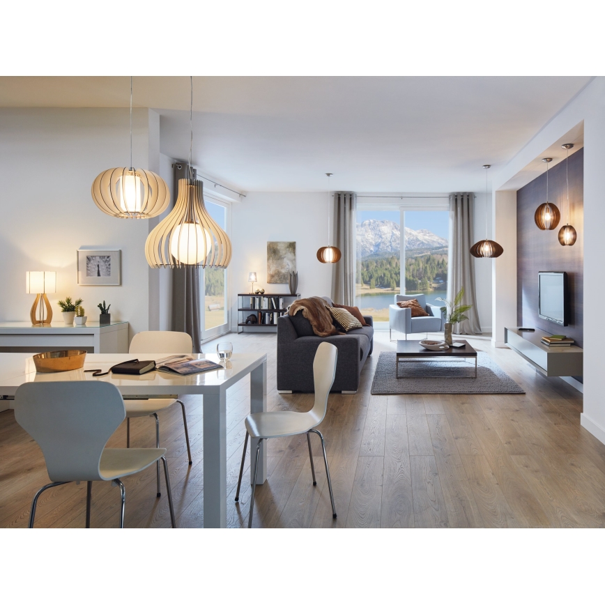 Eglo 96211 - Підвісна люстра на тросі TINDORI 1xE27/60W/230V, діаметр 50 см, біла