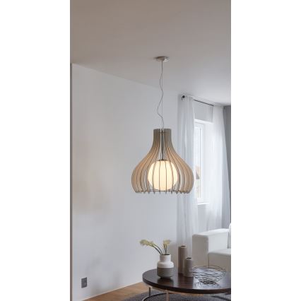 Eglo 96211 - Підвісна люстра на тросі TINDORI 1xE27/60W/230V, діаметр 50 см, біла