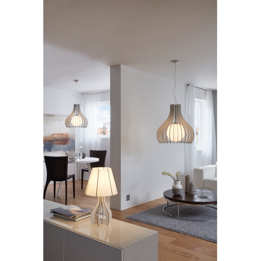Eglo 96211 - Подвесная люстра на тросе TINDORI 1xE27/60W/230V, диаметр 50 см, белый