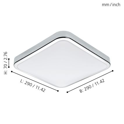 Eglo - LED-стельовий світильник для ванної кімнати LED/16W/230V IP44