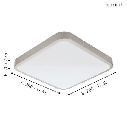 Eglo 96231 - LED Стельовий світильник для ванної кімнати MANILVA LED/16W/230V IP44