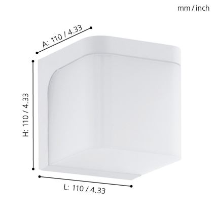 Eglo - Вуличний світлодіодний настінний світильник LED/4,9W/230V IP44