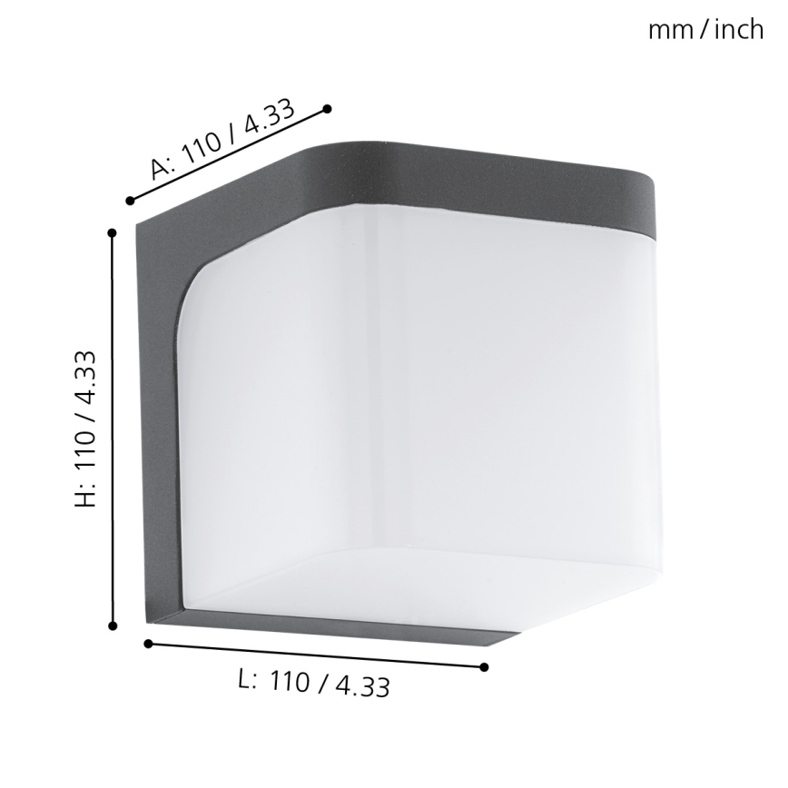 Eglo - Вуличний світлодіодний настінний світильник LED/4,9W/230V IP44