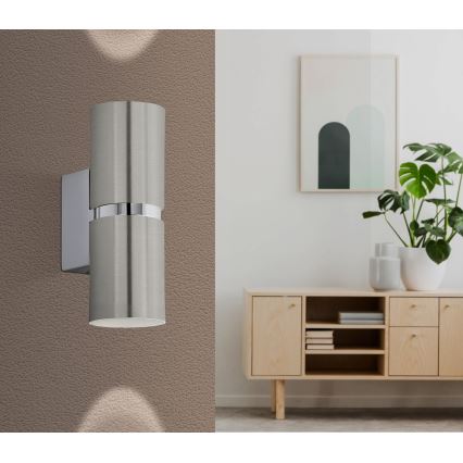 Eglo - Светодиодный настенный светильник 2xGU10/3.3W/230V круглый