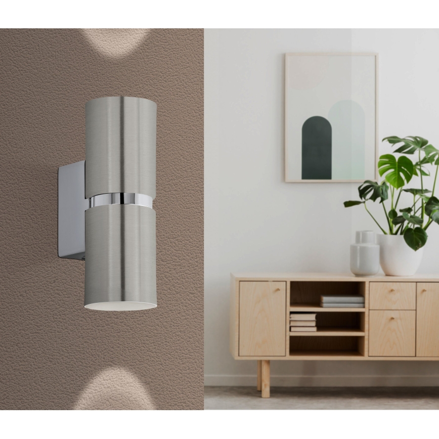 Eglo - Светодиодный настенный светильник 2xGU10/3.3W/230V круглый