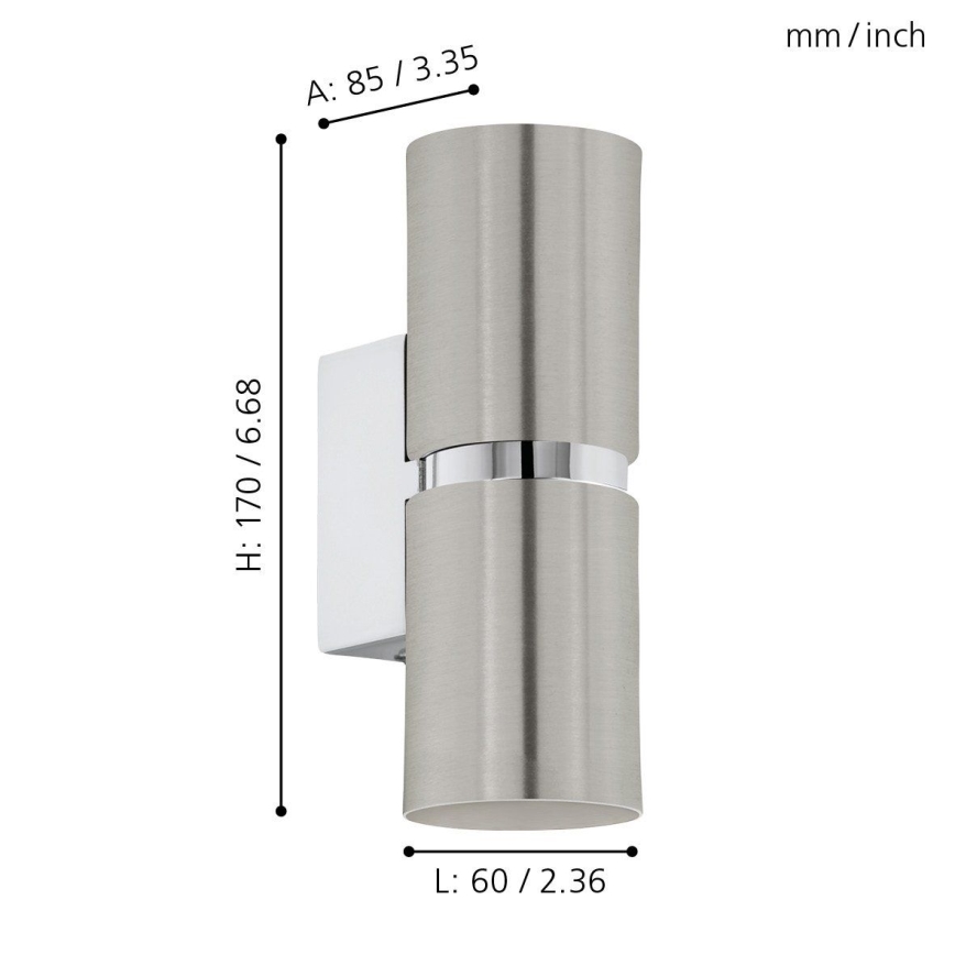 Eglo - Светодиодный настенный светильник 2xGU10/3.3W/230V круглый