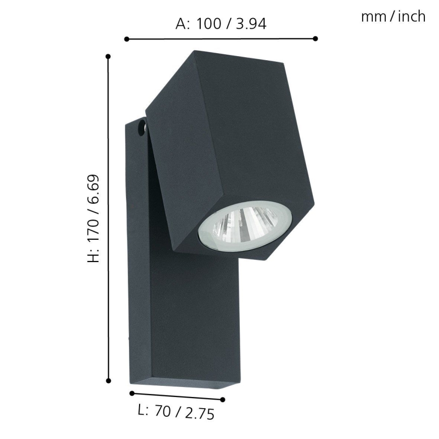 Eglo - Вуличний світлодіодний настінний світильник LED/5W/230V IP44