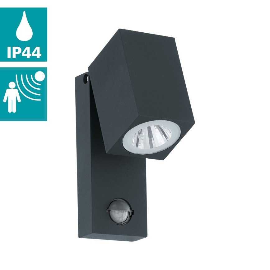 Eglo - Вуличний світлодіодний настінний світильник з датчиком LED/5W/230V IP44
