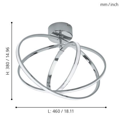 Eglo - Світлодіодний стельовий світильник 3xLED/12W+14W+9W/230V