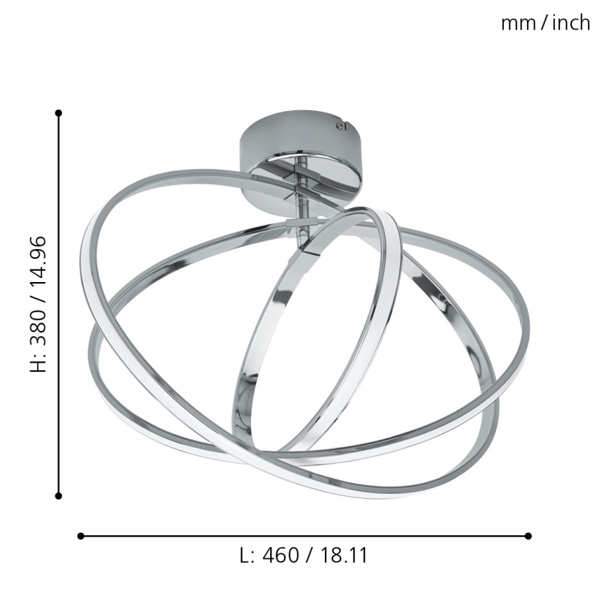 Eglo - Світлодіодний стельовий світильник 3xLED/12W+14W+9W/230V