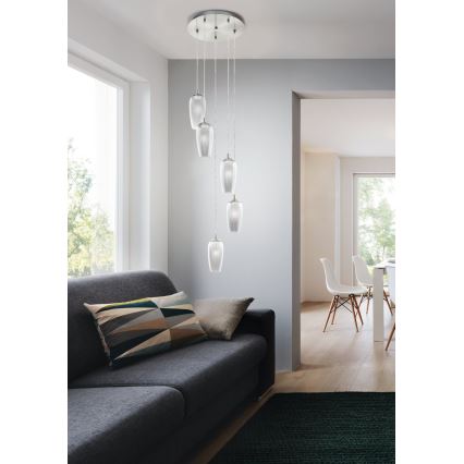 Eglo 96345 - Светодиодная подвесная люстра FARSALA 5xG9/2,5W/230V