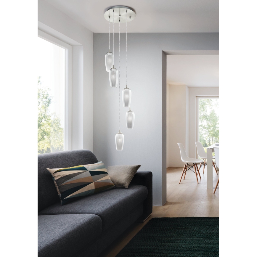 Eglo 96345 - Светодиодная подвесная люстра FARSALA 5xG9/2,5W/230V