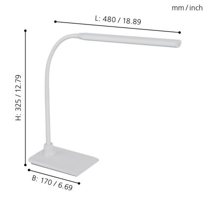 Eglo - Світлодіодна настільна лампа з регульованою яскравістю LED/3,5W/230V