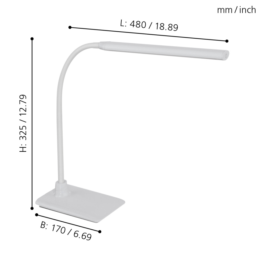 Eglo - Світлодіодна настільна лампа з регульованою яскравістю LED/3,5W/230V