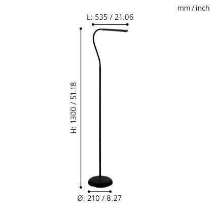 Eglo - Светодиодный сенсорный торшер с регулированием яркости LED/4,5W/230V