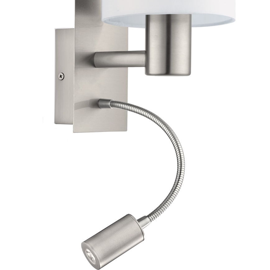 Eglo - Гнучкий світильник LED 1xE27/40W+LED/3,8W білий